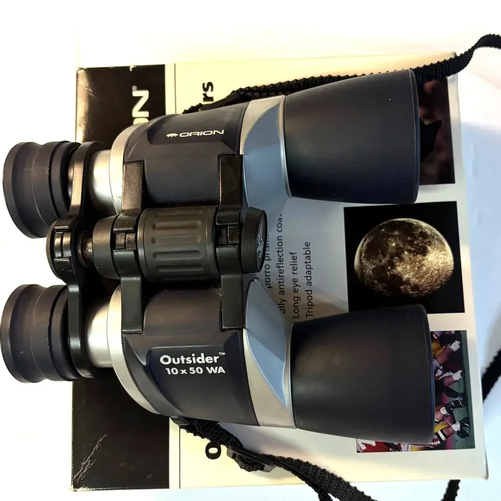 Vintage 1998 Orion Outsider 10x50 Wide‑Angle Binoculars Black Silver Complete